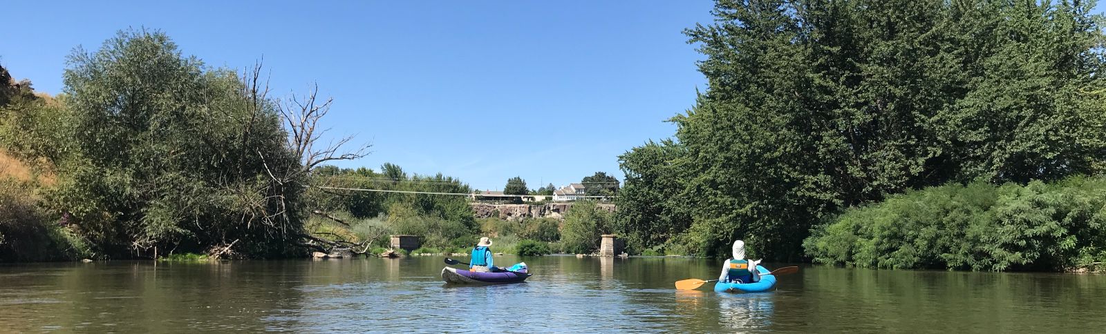 kayaks floating