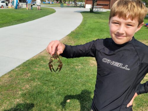 Boy with crayfish